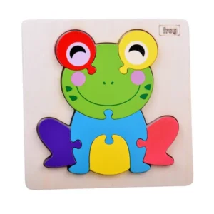 Fa béka 3d puzzle - montessori játék gyerekeknek