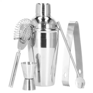 Rozsdamentes acél bármixer készlet 5db, 550ml shakerral
