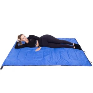 Poliészter hálózsák 190cm, fekete/kék, 850g