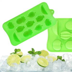 Springos zöld gyümölcsös jégkockaforma 11 kocka