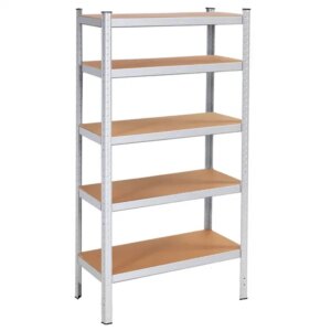 Springos® 5 polcos állítható mdf polcrendszer 180x90x40 cm