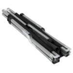 Springos kempingágy 150kg, fekete-ezüst, összecsukható