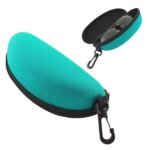 Türkiz kemény szemüvegtok cipzárral