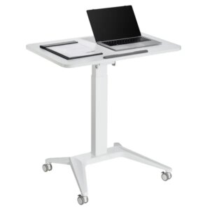 Maclean mc-453w fehér laptopasztal pneumatikus magasságállítással