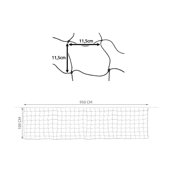Strandröplabda háló 9,5x1m táskával - időjárásálló és hordozható - Image 5