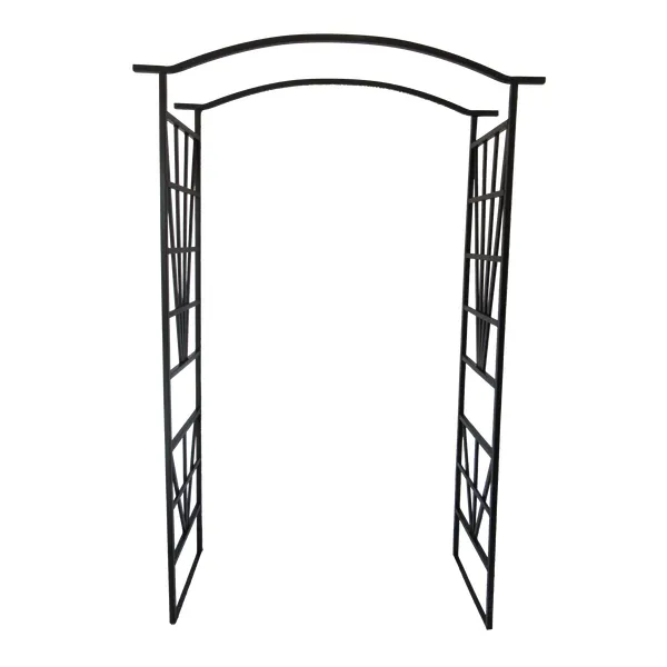 Fekete acél kerti pergola 114x45x208 cm