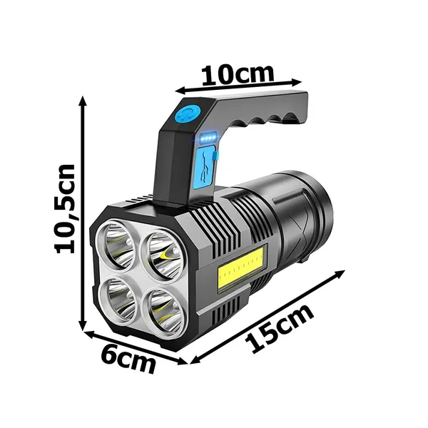 Újratölthető led zseblámpa 2 az 1-ben katonai rendőrségi - Image 3
