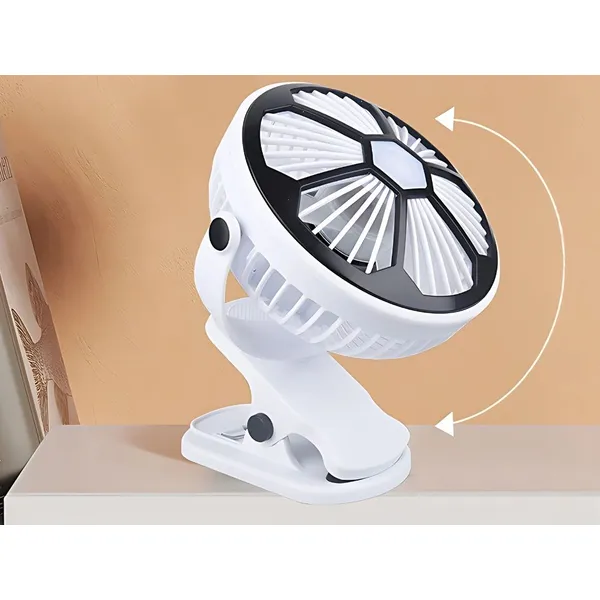 Led-es csíptetős asztali ventilátor 3 mód újratölthető - Image 4