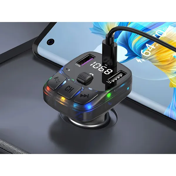 Autós fm transmitter bluetooth 5.3 usb-c kihangosító 12v - Image 2