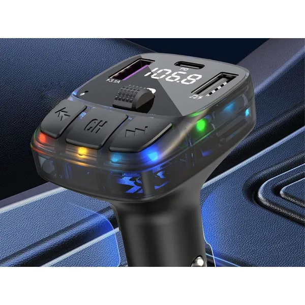 Autós fm transmitter bluetooth 5.3 usb-c kihangosító 12v - Image 5