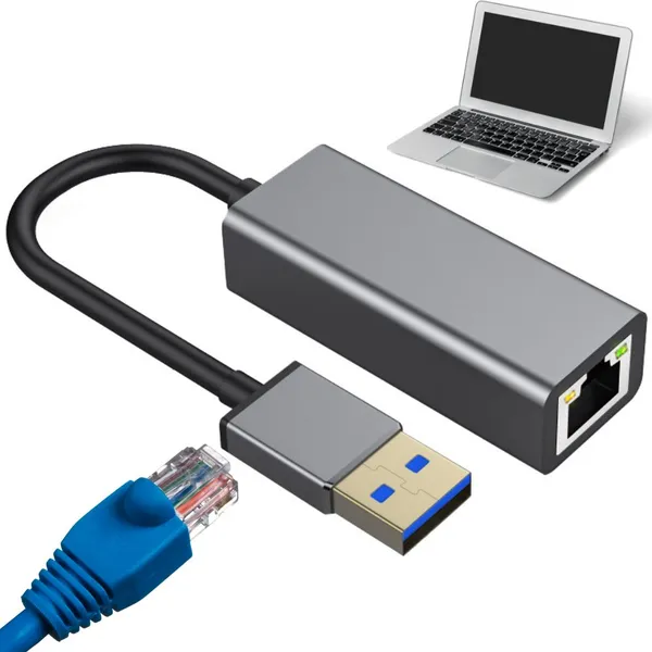 Usb-a ethernet adapter 100mbps rj45 szürke