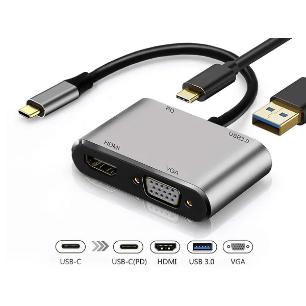 Multifunkciós usb-c adapter 4k hdmi vga usb 3.0 pd - Image 5