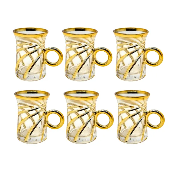 Eisenbach aranyszegélyes demitasse üvegcsésze készlet (6 db)