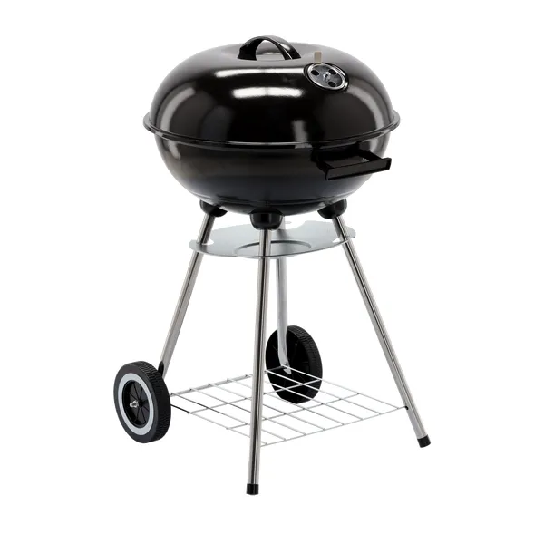 Zománcozott kerti grill 43,5 cm krómozott ráccsal és kerekekkel