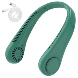 Zöld nyakventilátor - hordozható, usb-s, 3 sebességes