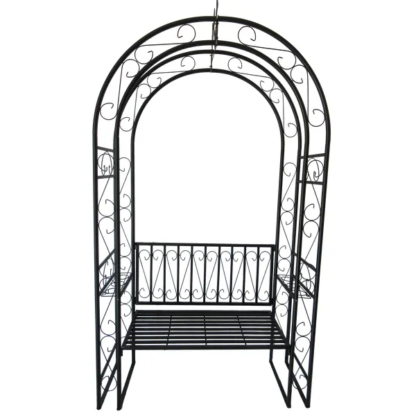 Kerti pergola paddal - fekete, 130x48x238 cm