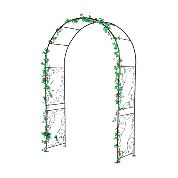 Fekete acél kerti pergola 135x54x215 cm