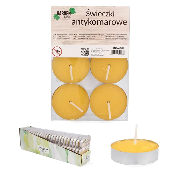 Citronella tealight gyertya szett - szúnyogriasztó, 6 db