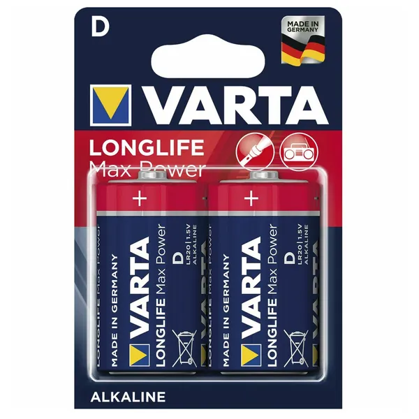 Varta longlife max power d elem 2x 1.5v alkáli