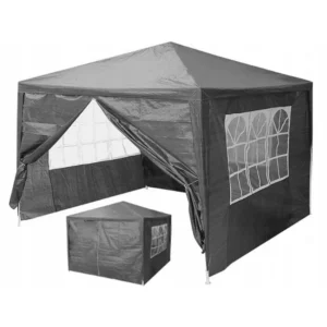 Kerti pavilon 3x3m, szürke, 4 oldalfal, multigarden