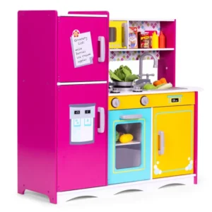 Ecotoys színes fa játékkonyha gyerekeknek