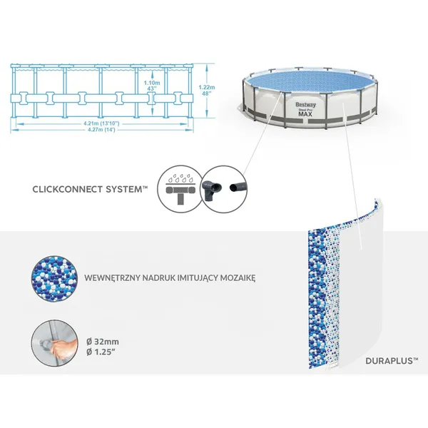 Bestway kerti medence 427x122cm szett - Image 3