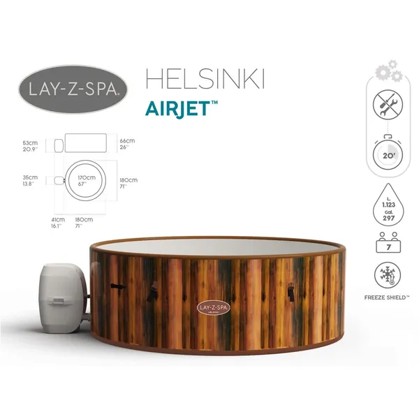 Lay-z-spa Helsinki  Jakuzzi pezsgőfürdő 5-7 főre - Image 5