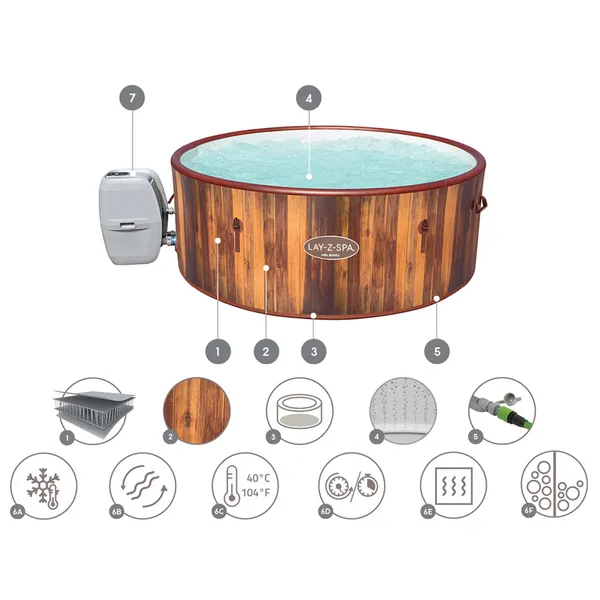 Lay-z-spa Helsinki  Jakuzzi pezsgőfürdő 5-7 főre - Image 6