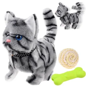 Interaktív szürke kiscica játék 16cm