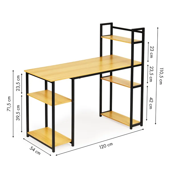 Loft tölgy íróasztal polcokkal - Image 5