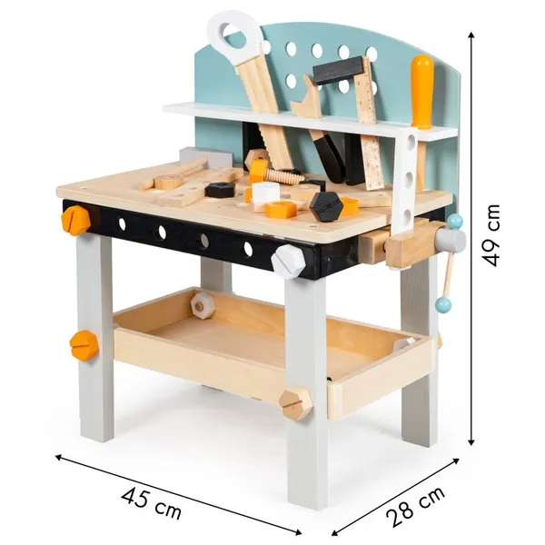 Ecotoys fa gyermek műhely 38 db szerszámkészlettel - Image 6