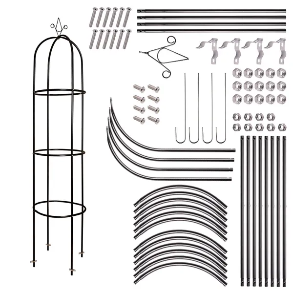 Kerti pergola oszlop oszlop csengő rózsa állvány mászó virágok fém 195 cm - Image 3