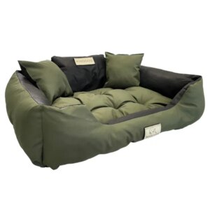 Kingdog kutyafekhely 145x115 zöld-fekete párnákkal