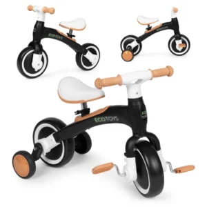 Ecotoys 3in1 gyerek egyensúlyozó kerékpár, fekete