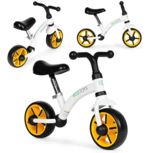 Ecotoys gyermek egyensúlyozó kerékpár, fekete, állítható ülés, eva kerekek