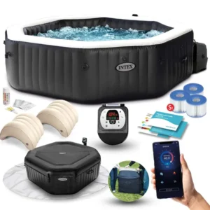 Intex felfújható jacuzzi 4 személyes 180x71 cm 120 buborékfúvóka