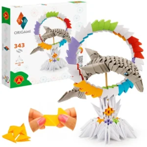 3d origami delfin készlet gyerekeknek