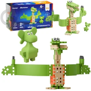 Diplodocus és pterodactylus mini építőkocka készlet 60 db + figura