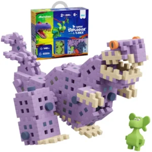 Dino kaland építőkocka készlet 148db + diplodocus figura