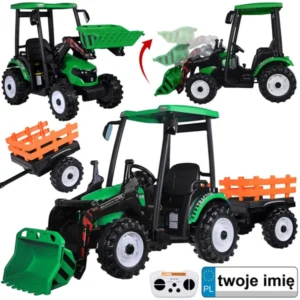 Gyermek traktor 24v pótkocsival és kanállal