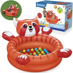 Vörös panda gyerekmedence labdákkal 107x58cm