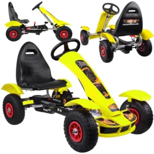Sárga gyerek gokart felfújható kerekekkel 50kg-ig