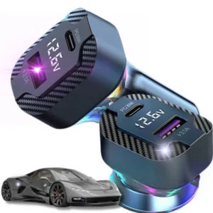 Gyors autós töltő 45w usb-c/a rgb szivargyújtóhoz