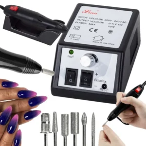 Elektromos 20000 rpm 20 W körömcsiszoló gép, 6 fej, manikűr/pedikűr