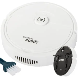Vezeték nélküli robotporszívó, 22 cm átmérő, 90 perc üzemidő, USB, fehér