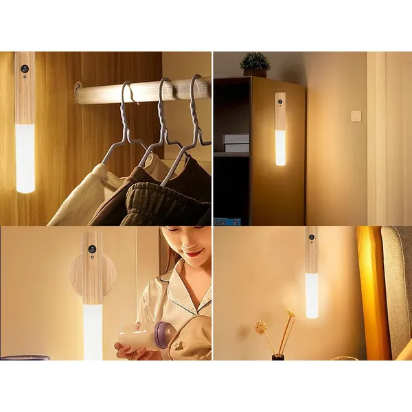 Meleg fényű LED fali lámpa mozgásérzékelővel, mágneses, akkumulátoros, USB-C - Image 4