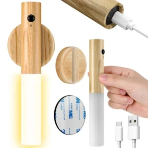 Meleg fényű LED fali lámpa mozgásérzékelővel, mágneses, akkumulátoros, USB-C