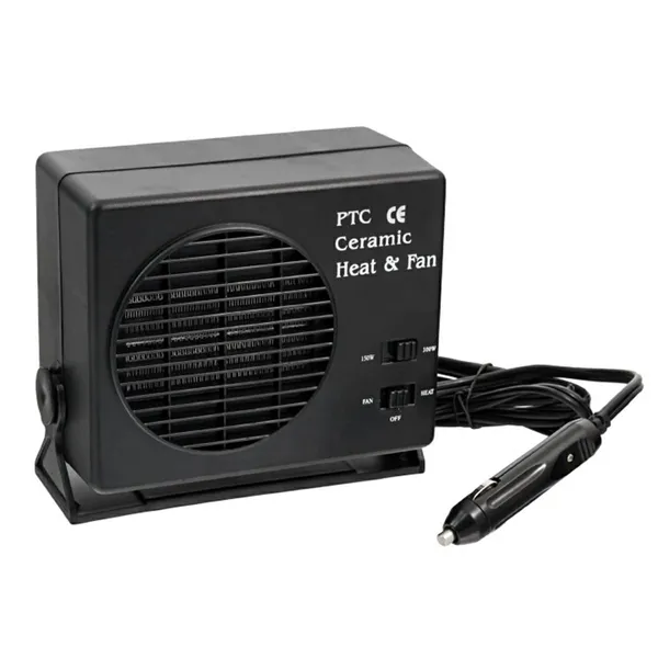 AG166A autós PTC hőlégfúvó, 12 V, 150/300 W, ventilátor-funkcióval