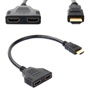 HDMI elosztó 1-ből 2-re, Full HD 1080p, 30 cm, aranyozott, fekete