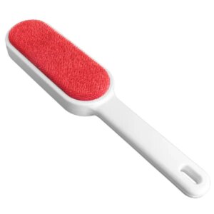 Kompakt, kétoldalas ruhatisztító kefe 24,5 cm, PP+szilikon, szürke-piros